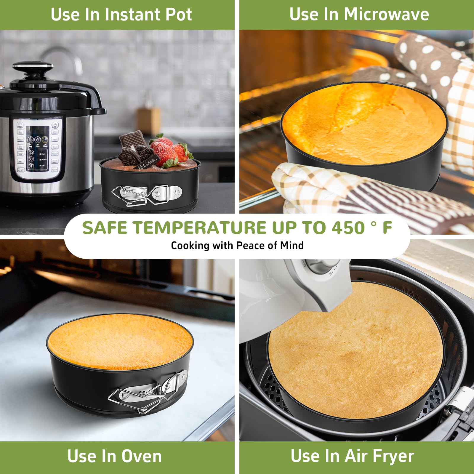 ZeroPone 4 Inch Mini Springform Pan for Mini Cheesecake Pizza