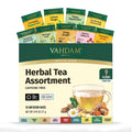 VAHDAM, Assorted Herbal Tea Sampler (18 Tea Bags, 9 Flavors) Caffeine-Free, Non-GMO | Delightful Natural Flavours, Individually Wrapped Tea Bags | Herbal Tea Assortment