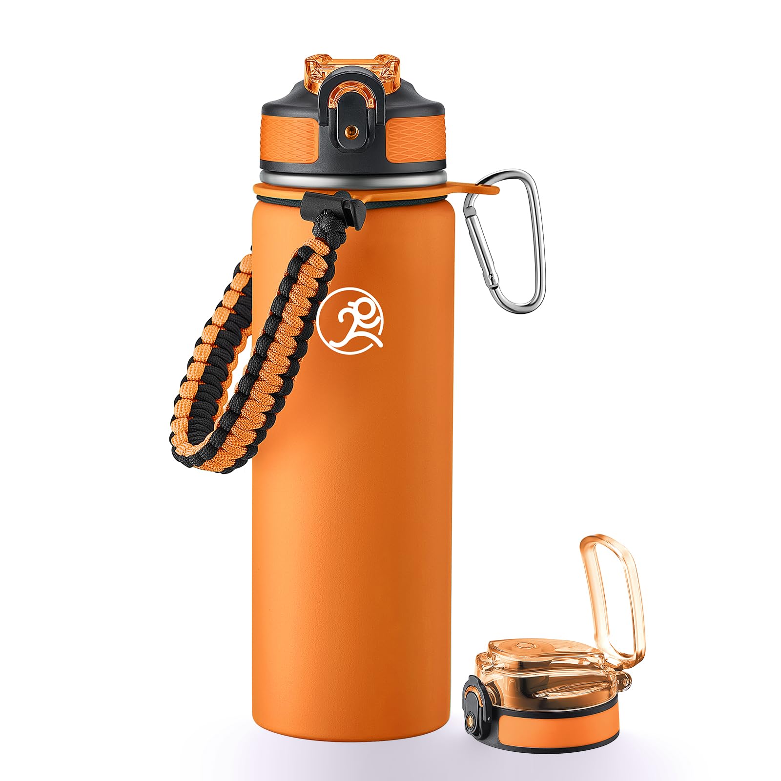 GOSWAG 24oz Insulated Stainless Steel Travel Water Bottle, 2 Lids
