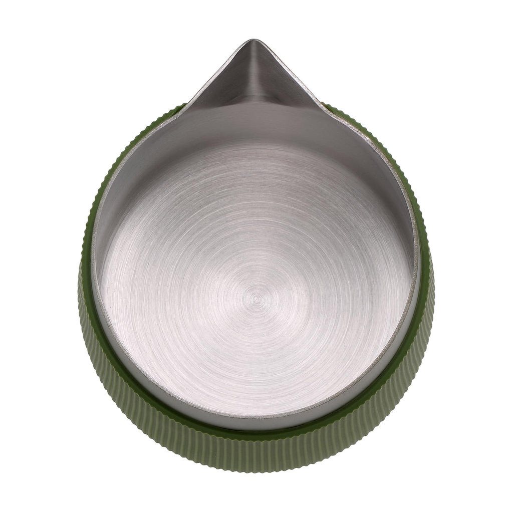 Normcore Handleless Milk Frothing Jug, Milk Pitcher 20.3 oz, Stainless Steel Latte Art Pitcher with Sharp Spout, Heat-Resistant Grip, Green, 600 ml