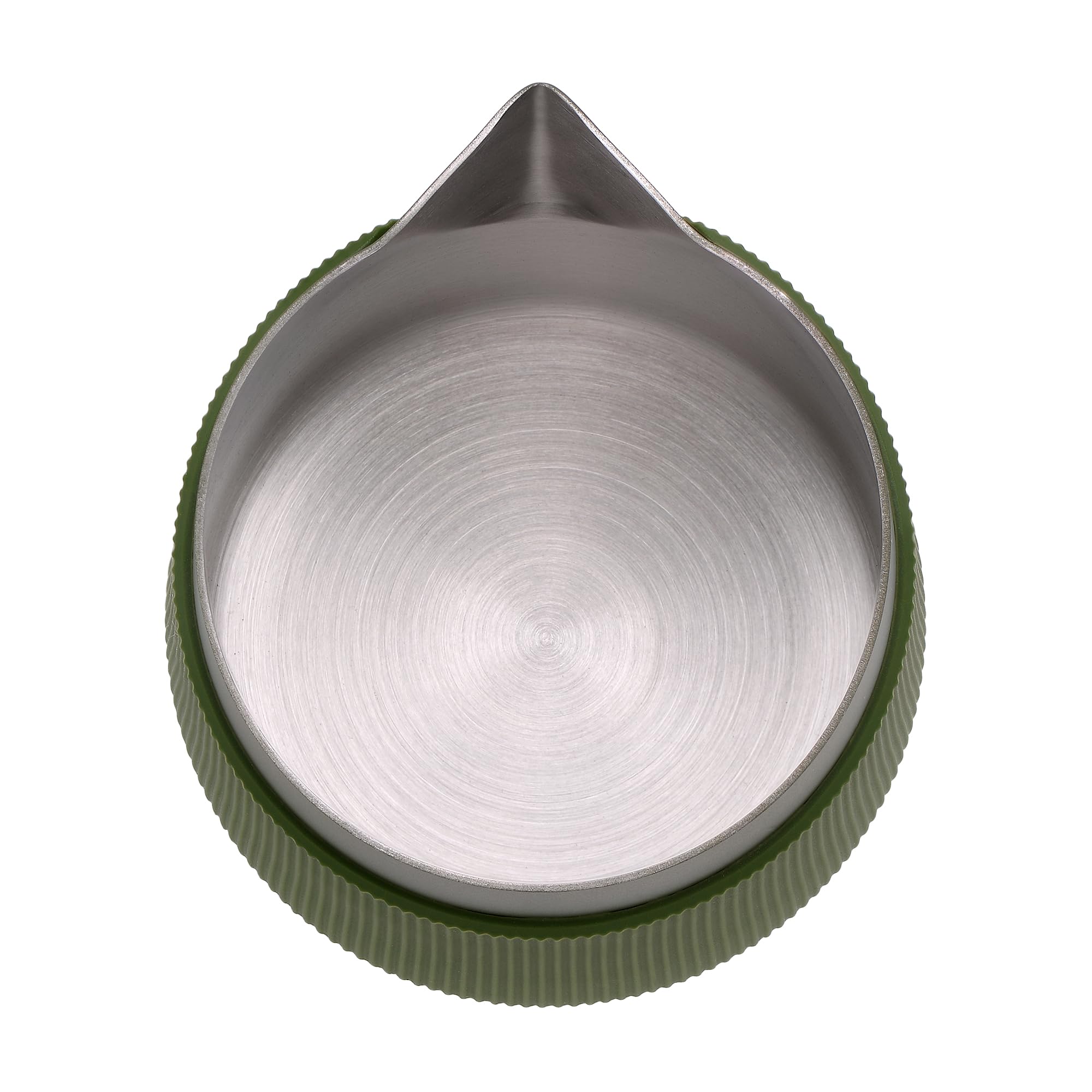 Normcore Handleless Milk Frothing Jug, Milk Pitcher 20.3 oz, Stainless Steel Latte Art Pitcher with Sharp Spout, Heat-Resistant Grip, Green, 600 ml