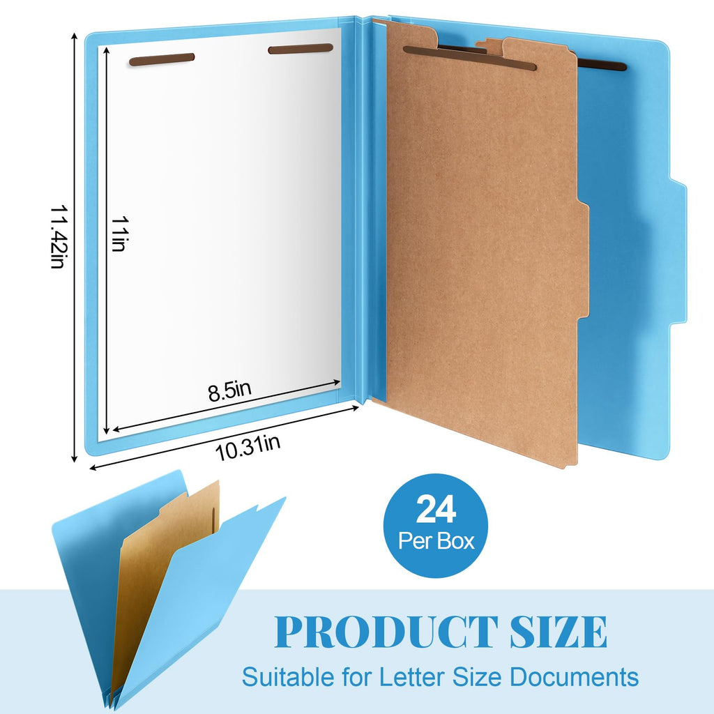 Skyygemm 24 Pcs Classification Folder Letter Size, 1 Divider,Blue