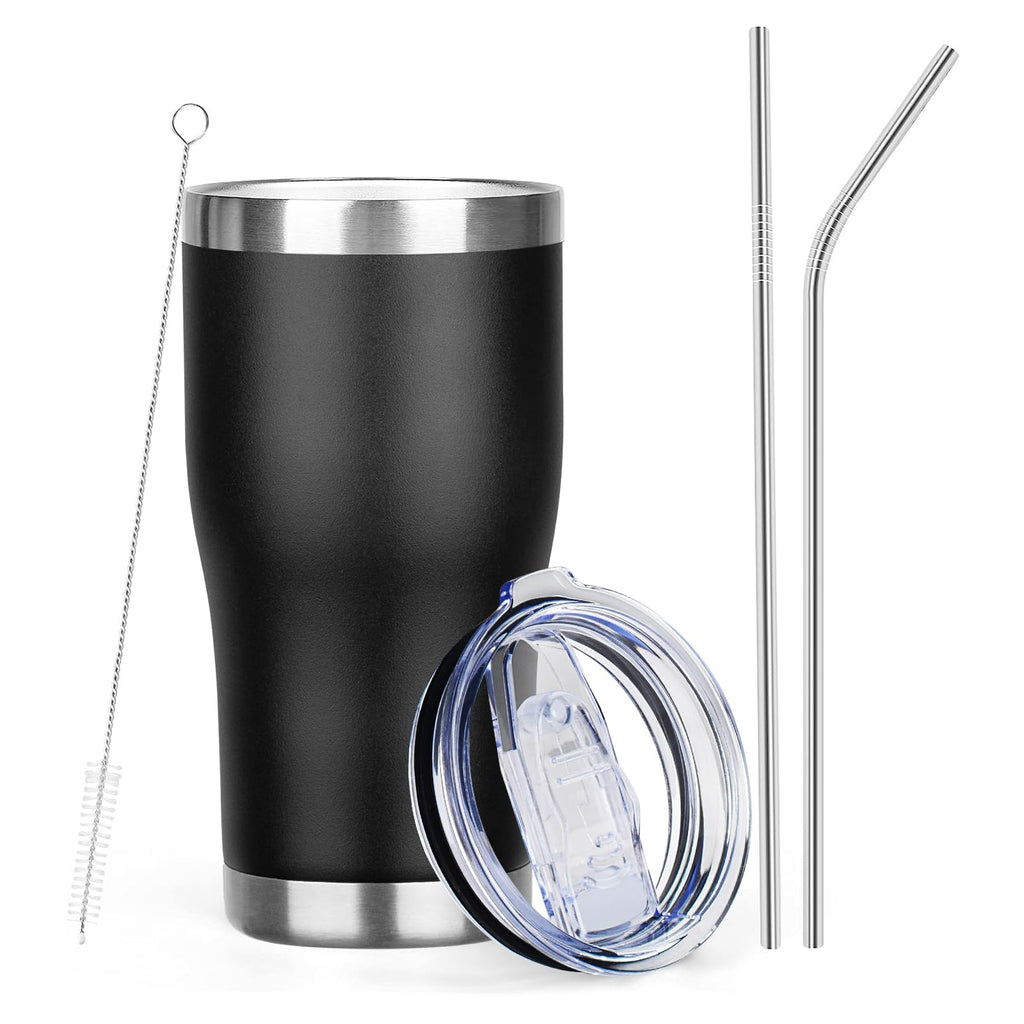 MEZMUT 20oz Coffee Tumbler with Lid and Straw Double Wall Vacuum Insulated Cup Stainless Steel Travel Mugs Insulated for Hot and Cold Leakproof Powder Coated Tumbler for Indoor and Outdoor