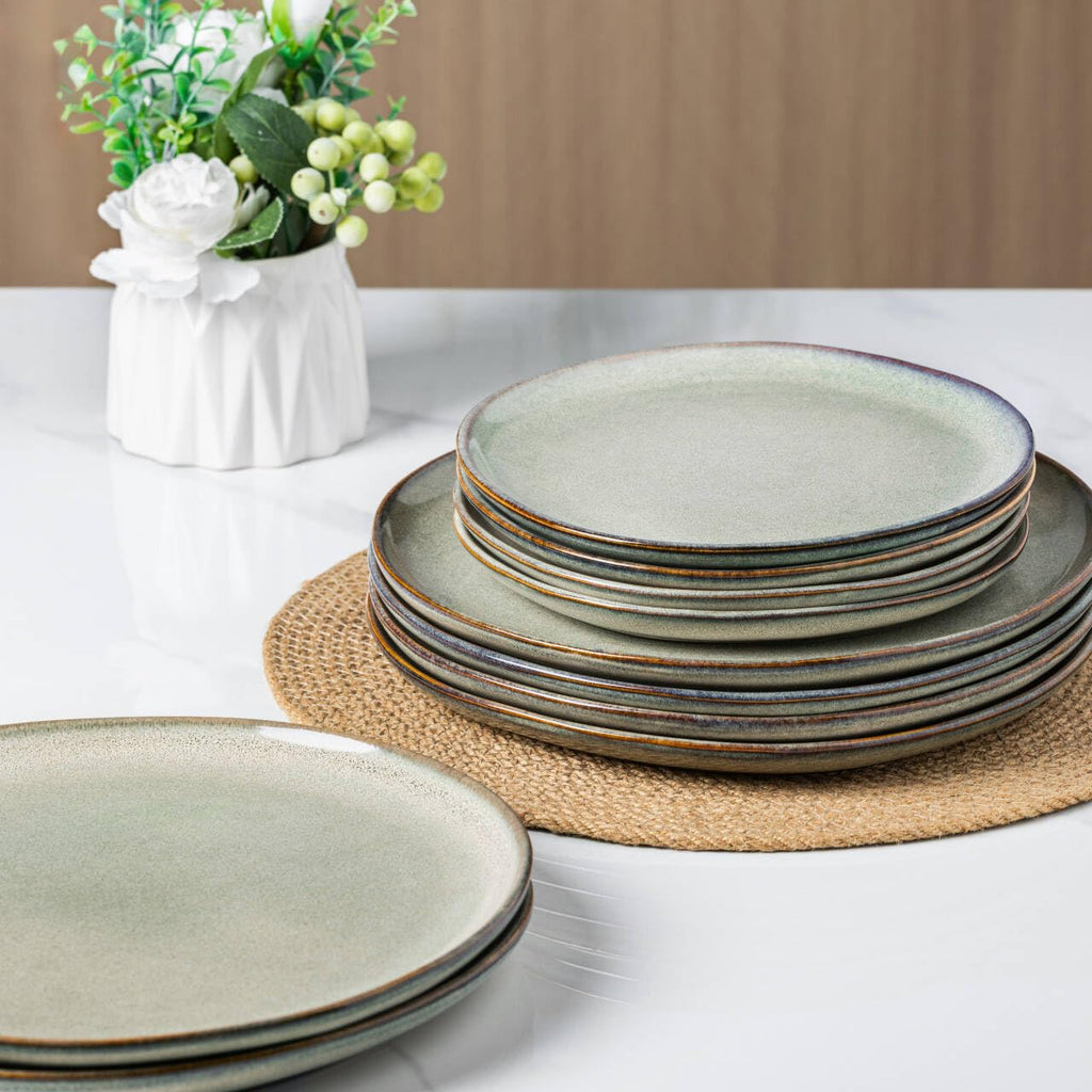 AmorArc Ceramic Plates Set of 6,8.5 Inch Stoneware Small Dinner Plates Set