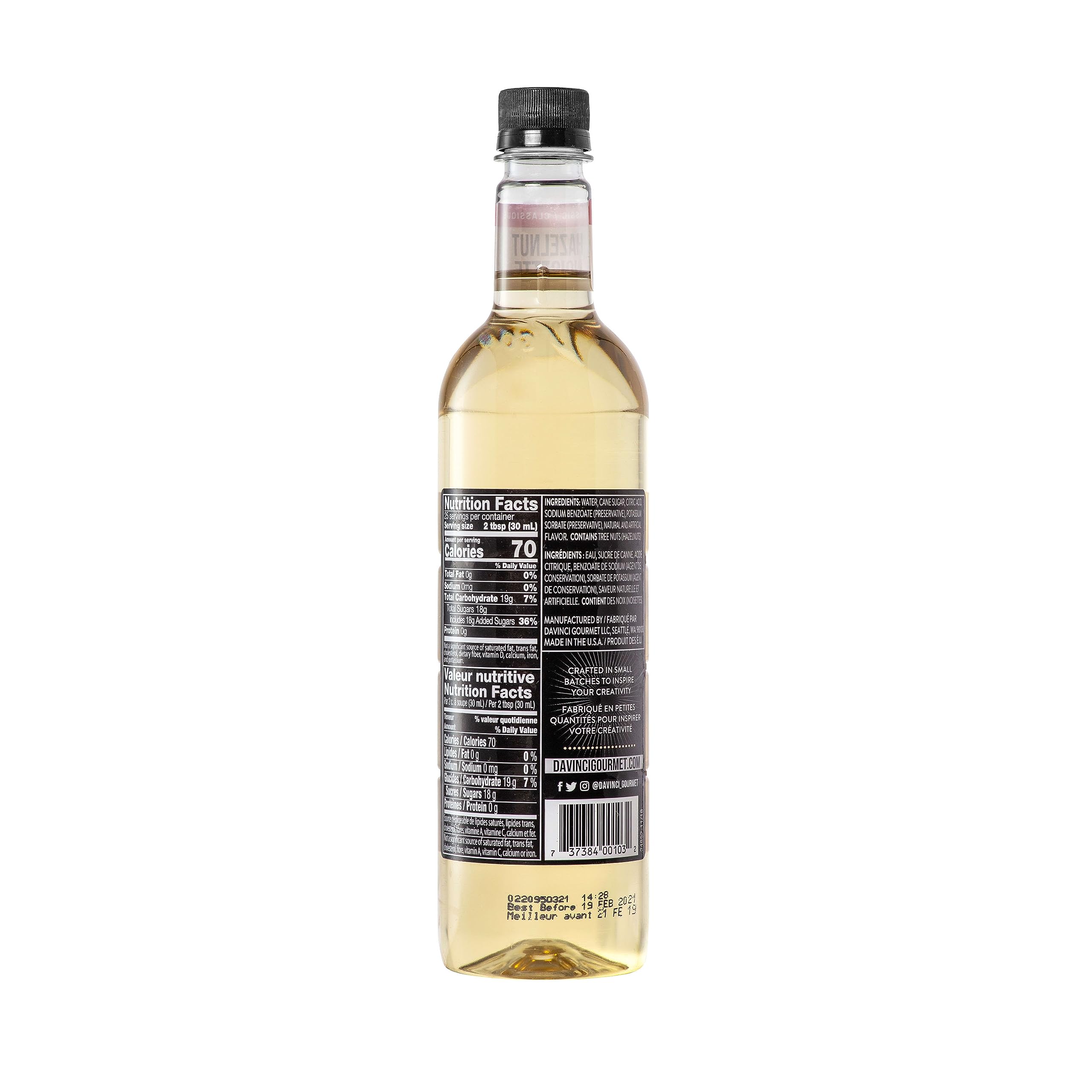 DaVinci Gourmet Classic Original Hazelnut Syrup, 25.4 Fluid Ounces (Pack of 4)