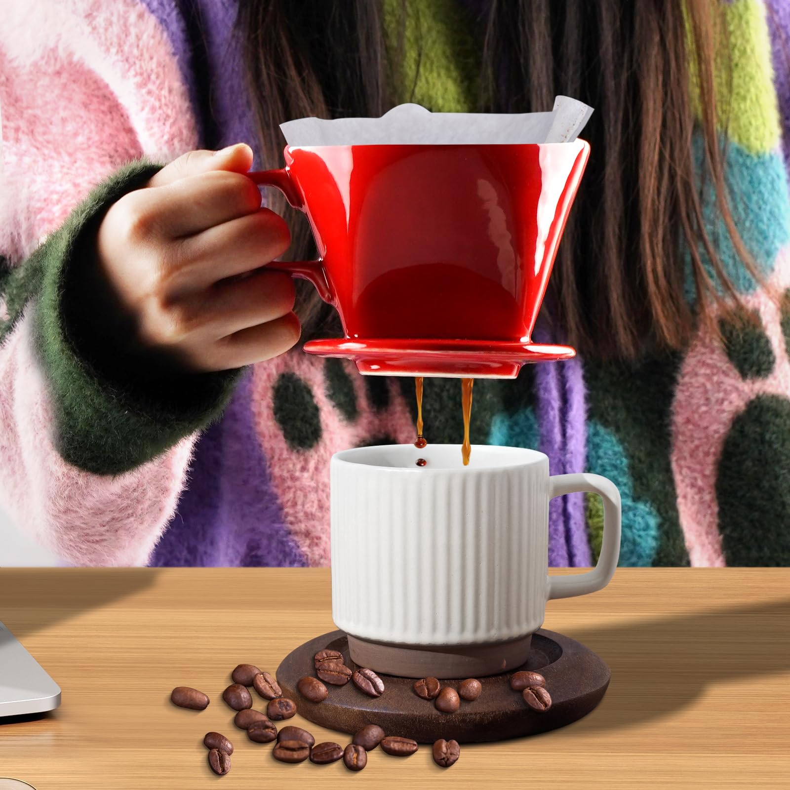 hailanbao Handmade Pour Over Ceramic Coffee Dripper