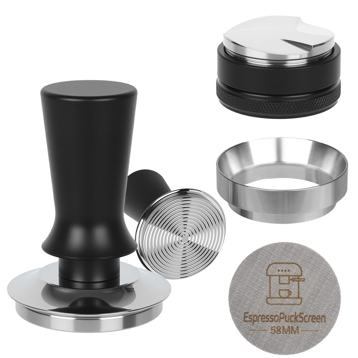 51mm Espresso Tool Kit, Coffee Tamper, Distributor, Funnel, Puck Screen