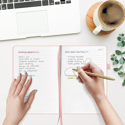 &And Per Se Lined Hardcover Notebook – A5 5.7"x8" College Ruled, 160 Pages, 100gsm Thick Paper – Aesthetic Journal for Women, Gift-Ready Planner, Everyday Writing Notebook (Blush)
