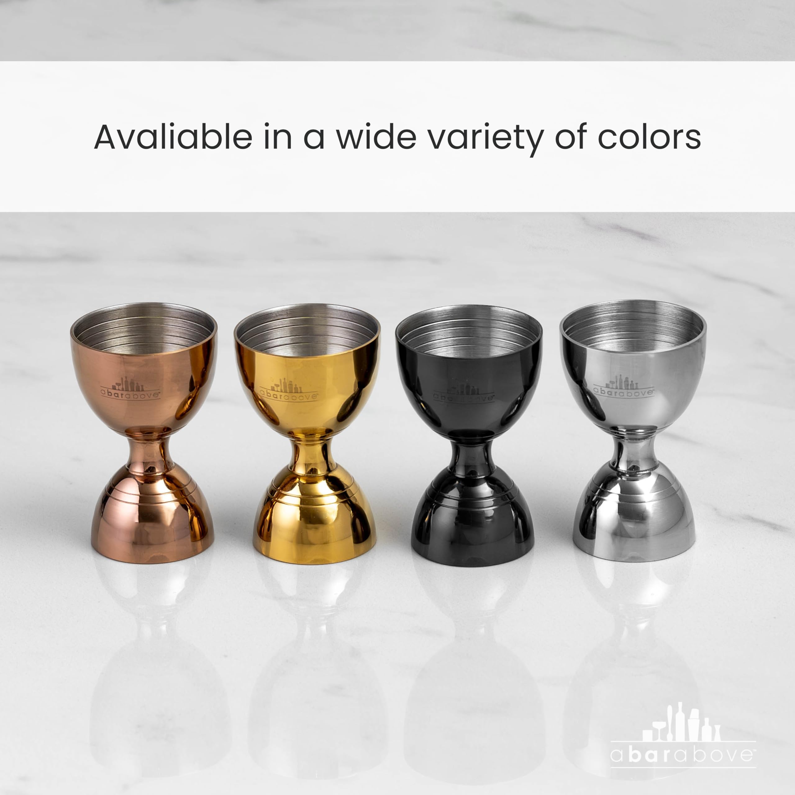 A Bar Above Bell Jigger, 10 Measurements, Stainless Steel, Black, 1 Pack