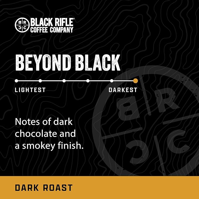 Black Rifle Coffee Company Dark Roast K Cups - Single Serve K Cups Coffee Pods - Kcup Pods Compatible with Keurig 1.0 & 2.0 - Made from Pure Arabica Beans (Beyond Black, 12 Count)