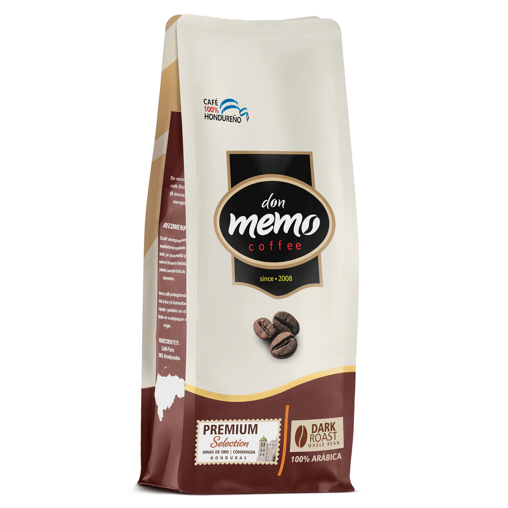 Don Memo Honduras Single-Origin Dark Roast Coffee Beans – Low Acid, Shade-Grown Arabica (Whole Bean, 12 oz) – Sustainably Farmed