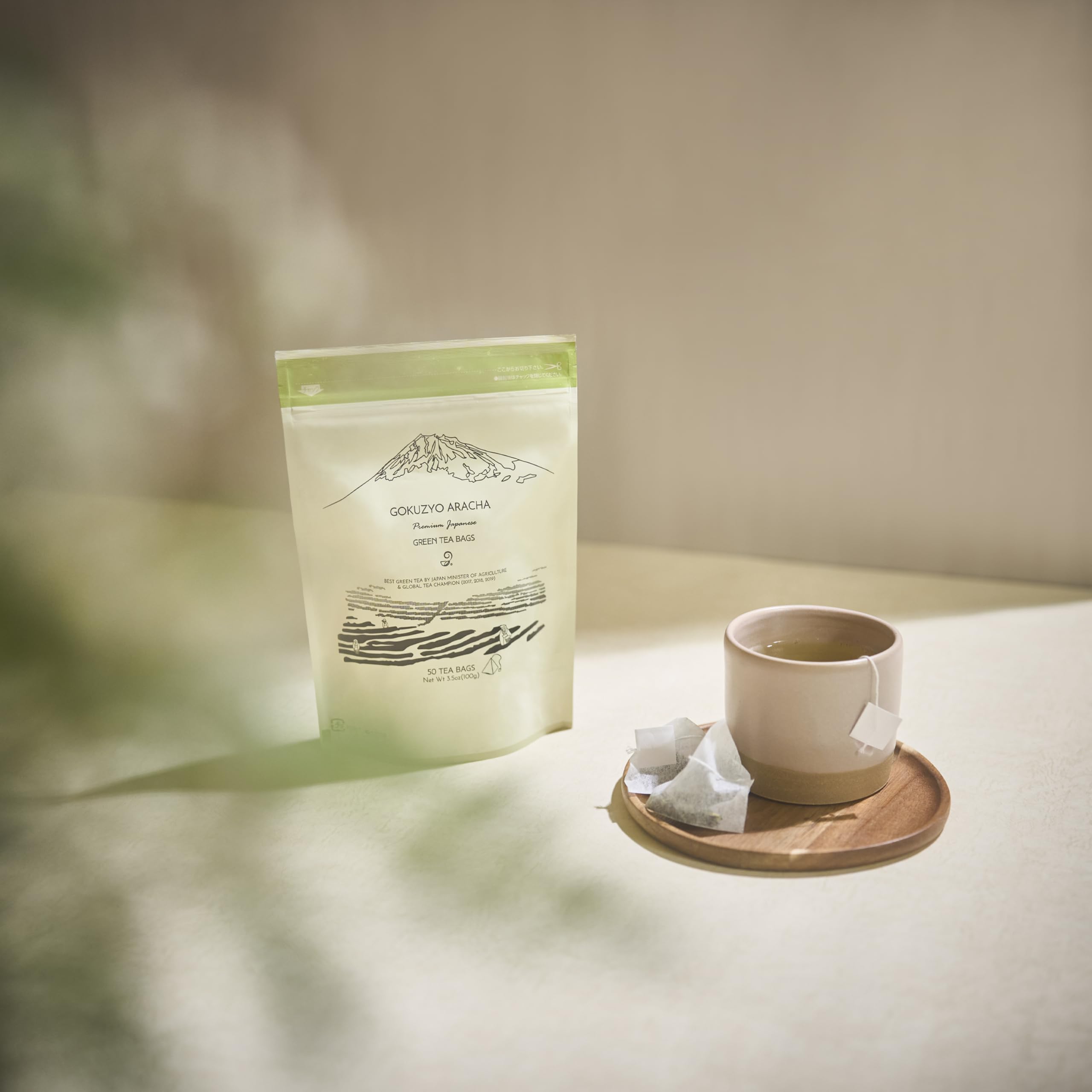 Japanese Green Tea Co. Aracha Gokuzyo Japanese Green Tea Bags – (Pack Of 50) Soilon Pyramid Tea Bags – Premium Loose-Leaf Green Tea, Rich Aroma & Flavor, Hot or Cold Brew
