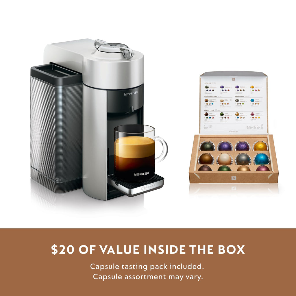 Nespresso Vertuo Coffee & Espresso Maker by De'Longhi, Silver