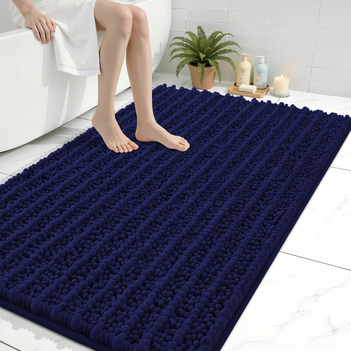 Arotive Bathroom Rugs Mat 40x32, Soft Absorbent Chenille Shaggy Bath Mat