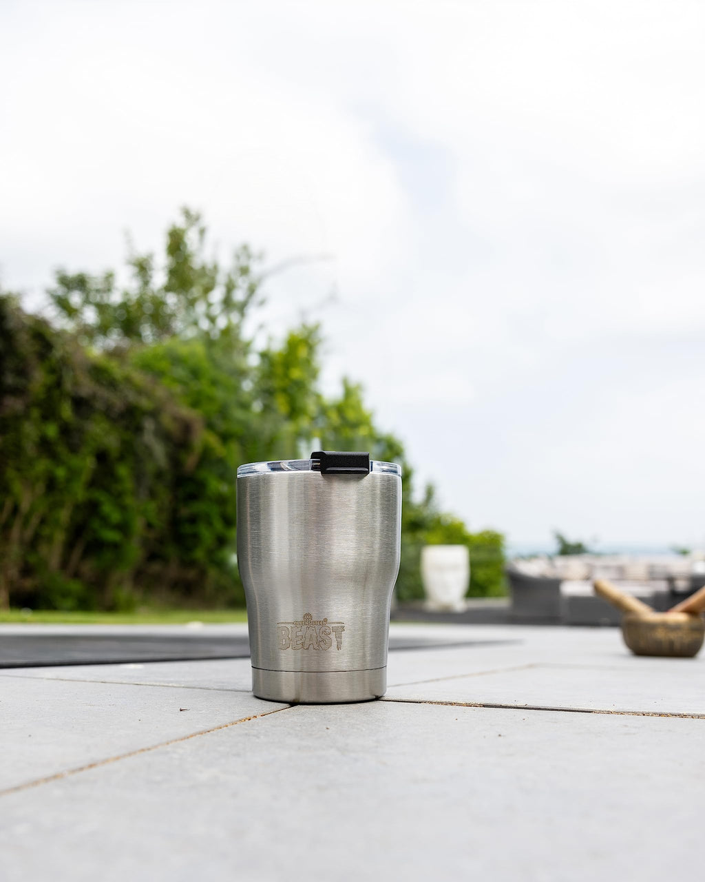 Beast 10 oz Tumbler Stainless Steel Vacuum Insulated Coffee Ice Cup Double Wall Travel Flask (Steel)