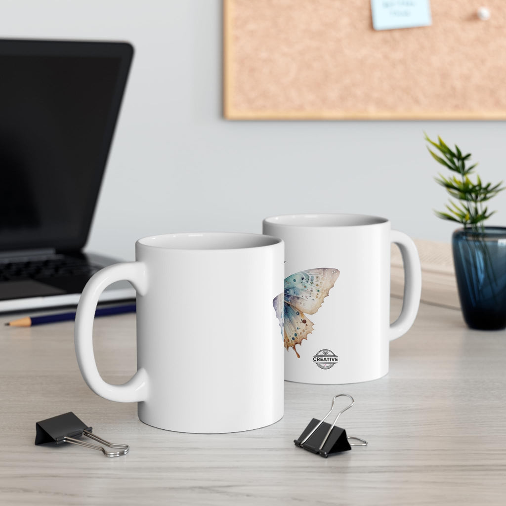 CREATIVE DESIGN PRINTS 11 OZ Novelty Coffee Mugs - Christmas Gift (Butterfly Theme)