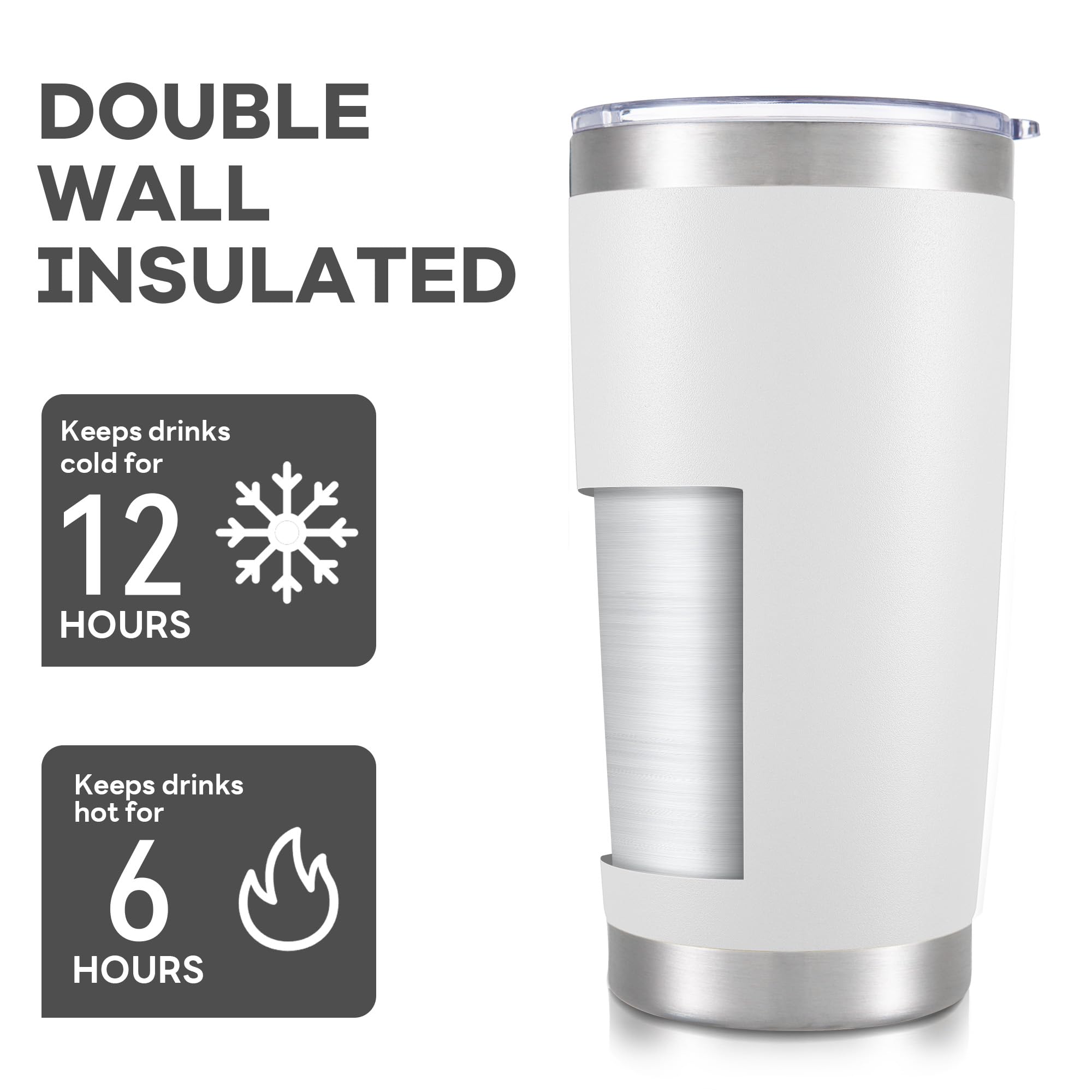 20 oz Tumbler with Lid Stainless Steel Insulated Tumblers Bulk Cups Mug