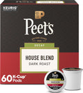 Peet's Coffee Coffee Pods, Dark Roast, Decaf House Blend, 60 K Cups