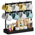 ZDDLOINP Coffee Mug Holder, 2 Tier Metal Mug Rack with 16 Movable Hooks
