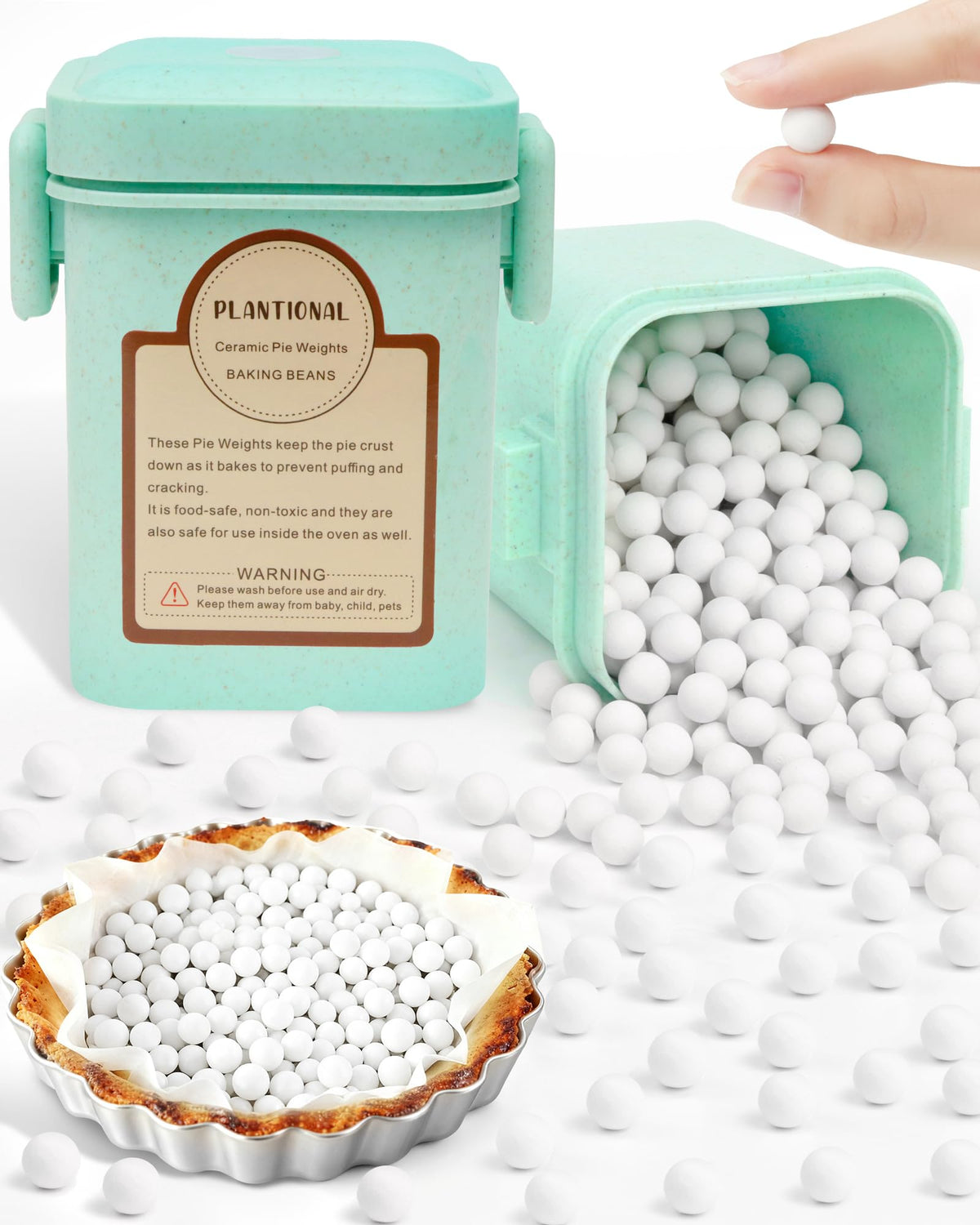 Baking Ceramic Pie Weights, Natural Stoneware For Blind Baking Pie Crusts