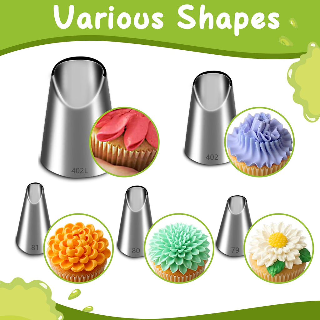 Suuker 5 Pieces Chrysanthemum Piping Tips Set