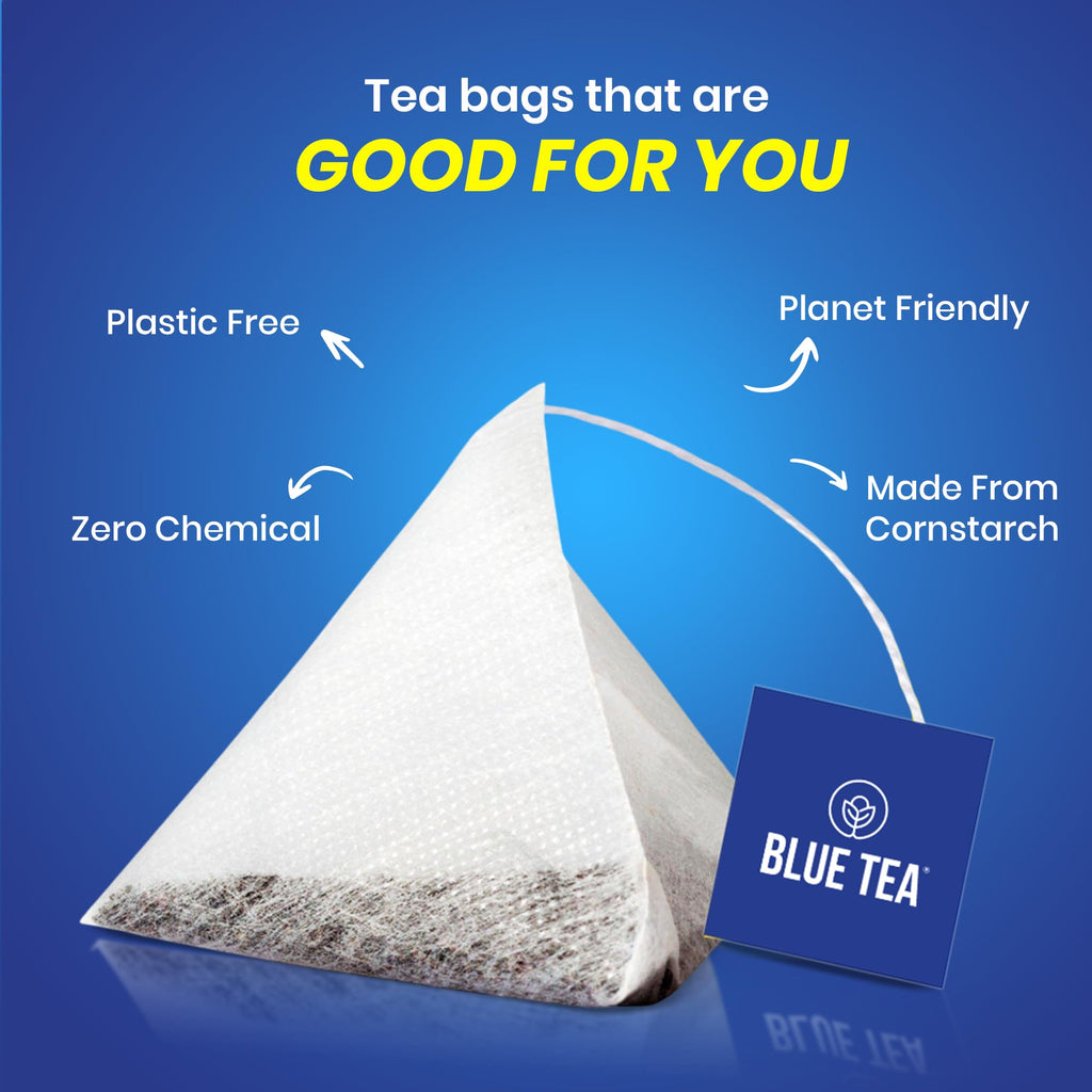 BLUE TEA - Butterfly Pea Flower Tea - 15 Count - Pyramid Plant Based Tea Bag | ANTIOXIDANT RICH | Herbal Tea - Caffeine Free - Detox Tea - Flower Based - Non Bitter | Reusable Tin Pack