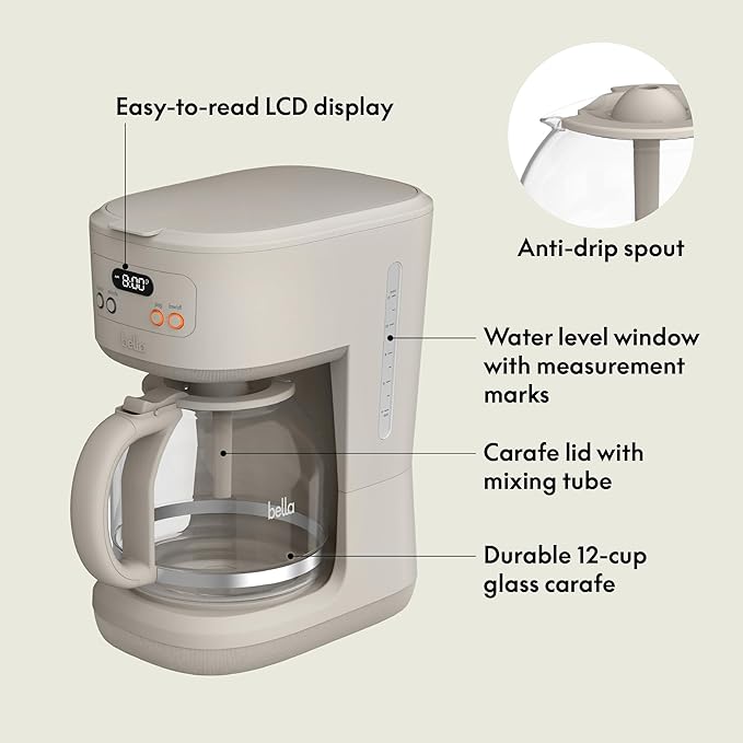 bella 12 cup Programmable Coffee Maker