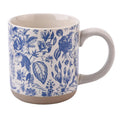 Sweet Water Decor Blue Delft Stoneware Coffee Mugs - 14oz Cute Coffee Mugs for Hot & Cold Drinks - Dishwasher & Microwave Safe - Spring Home Decor and Gift - Ideal Tea & Espresso Mugs