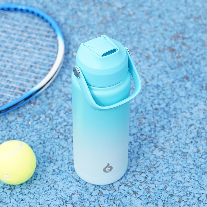 BJPKPK Water Bottle with Straw Lid, 32oz Vacuum Insulated Water Bottles, Metal Stainless Steel Thermos for Sports, Travel, BPA Free Leak Proof Thermos, Cups, Flasks, Tumblers,Fresh Green