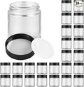 Glass Jars with Lids,Eco-Friendly Cosmetic Containers with Airtight Black Lids & Liners, Multi-Color Options for Cream, Lotion, Body Butter, DIY Skincare Travel Jars (Clear, 4oz)