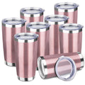 StarSpeed 8 Pack 20oz Stainless Steel Travel Coffee Tumbler,Rose Gold