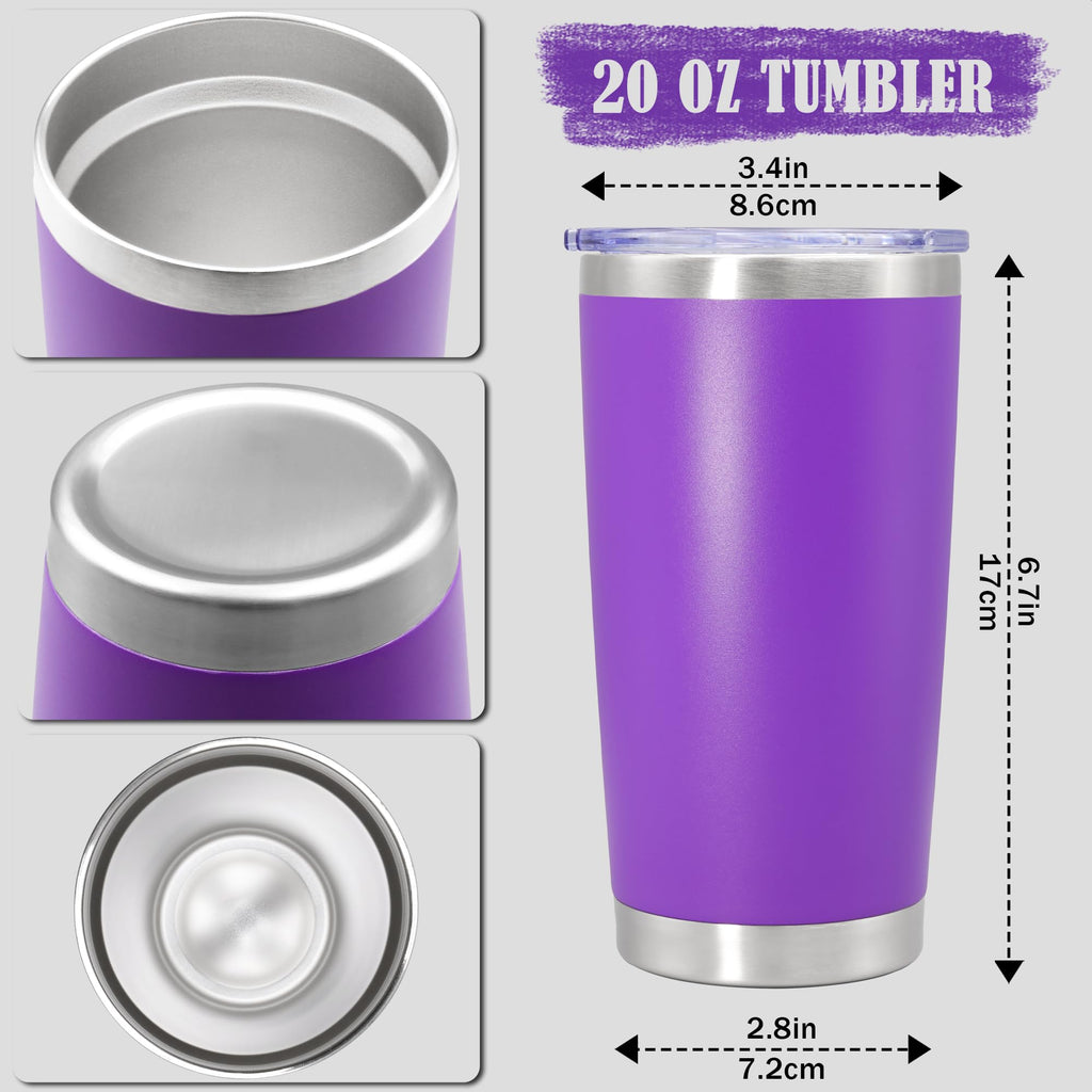 20oz Tumbler Insulated Coffee Tumblers with Lid Stainless Steel Purple 8P