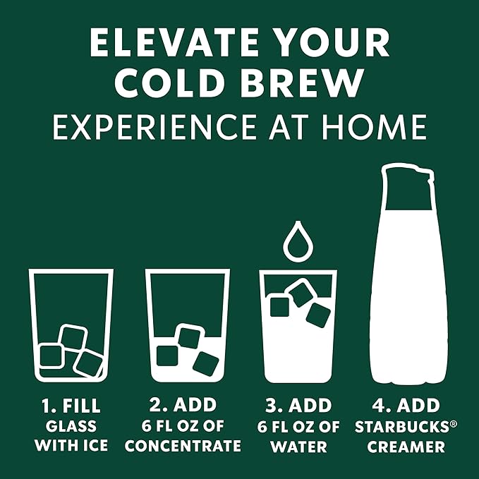 Starbucks Cold Brew Coffee Concentrate, Naturally Flavored Dark Chocolate Hazelnut, Multi-Serve Bottle (32 Fl Oz)