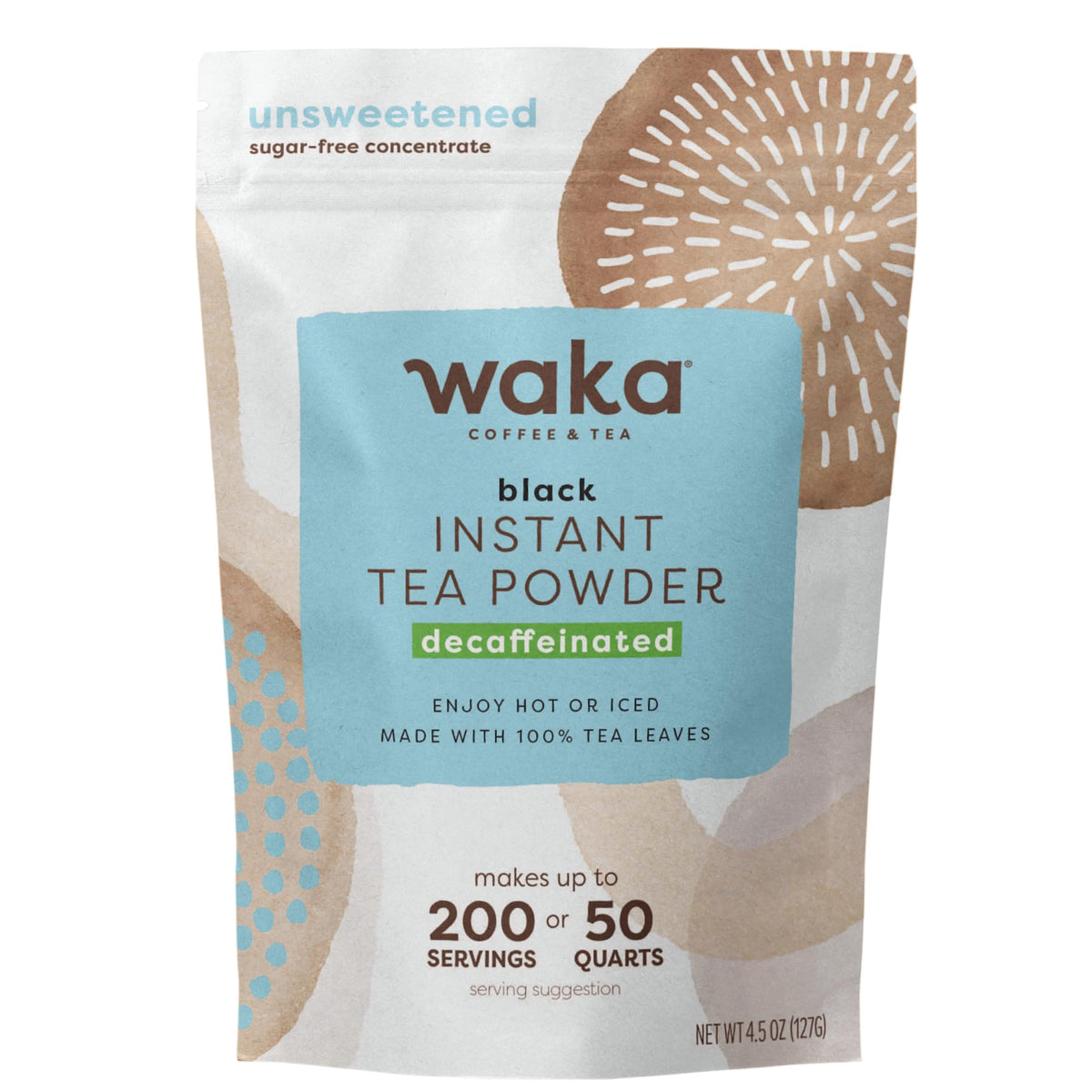Waka Decaf Instant Black Tea Powder, Unsweetened, 4.5 oz