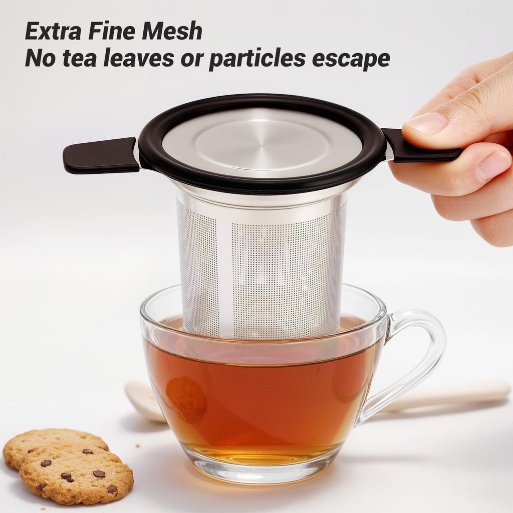 Tifanso Fine Mesh Stainless Steel Reusable Tea Infuser with Double Handles