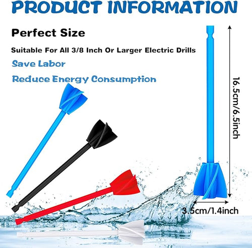 16 Pcs Epoxy Resin Mixer Paddles for Drill, Red Blue Black White