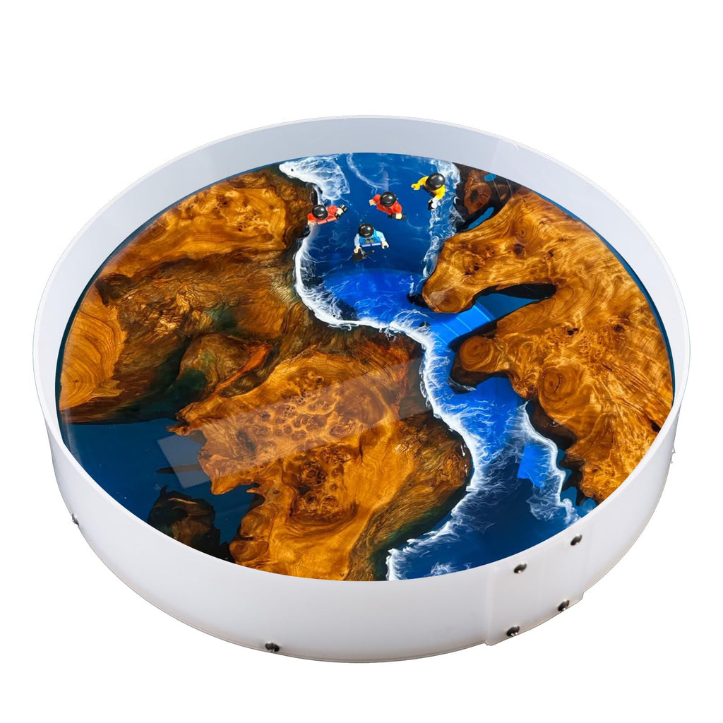 Resin Mold Large Round Deep -Kalinta 14inch Reusable Epoxy Round Molds for Resin Clock, Serving Tray Board, End Table，Floral Preservation Bouquet