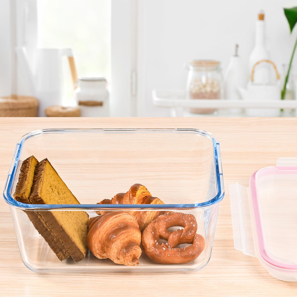 LOVYANXUE 190oz / 24Cup Extra Large Glass Storage Containers with Lids, Glass Bread Box Airtight Bread Container, Ideal Food Storage Containers, Roasting Turkey/Chicken/Cookie, Oven&Dishwasher Safe