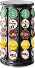 K Cup Holder, Coffee Pod Storage Carousel Holder Organizer Compatible with 40 Keurig K-Cup Pods, Home or Office Kitchen Counter Organizer（Black）