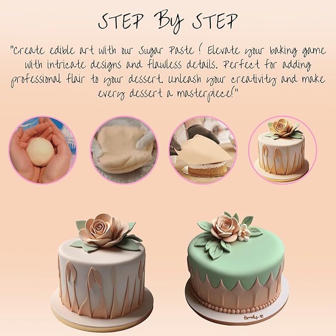 Confect Skin Fondant | Icing Fondant | Colored Fondant | Fondant Kit | Cake Fondant | Chefs Choice Edible Fondant for Cakes Decorating | Vegan, Gluten-Free, Nut-Free, Palm Oil-Free – 8.8 Oz