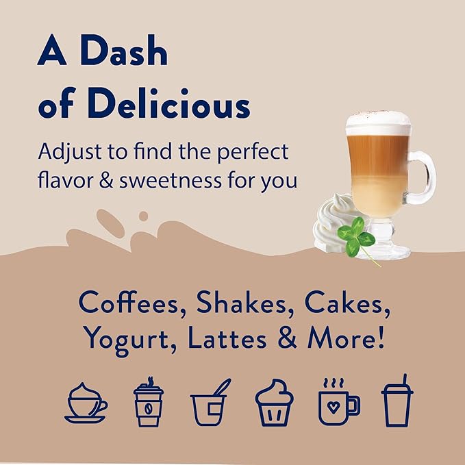 Jordan's Skinny Syrups Sugar Free Coffee Syrup, Irish Cream Flavor Drink Mix, Zero Calorie Flavoring for Lattes, Protein Shake, Food & More, Gluten Free, Keto Friendly, 25.4 Fl Oz, 1 Pack