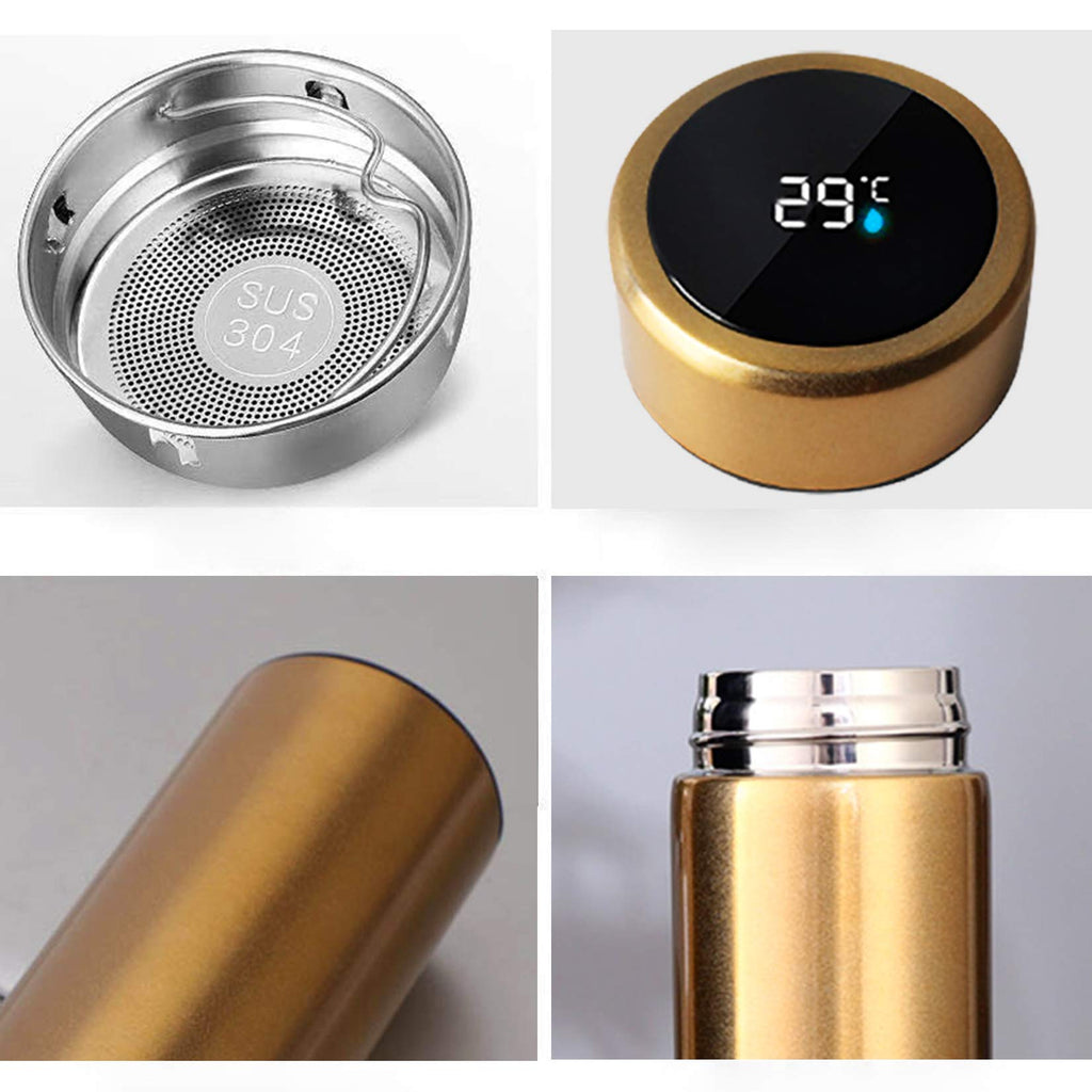 Locckmy Water Bottle with LED Temperature Display,Double Walled Vacuum Insulated Water Bottle,Stainless Steel Sports AutomotiveTravel Mug,BPA-free Leak Proof Keep Cold and Keep Warm 12H