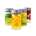 Juice Bottles, Wide Mouth Glass Water Bottles & Stainless Steel Lids, 16oz
