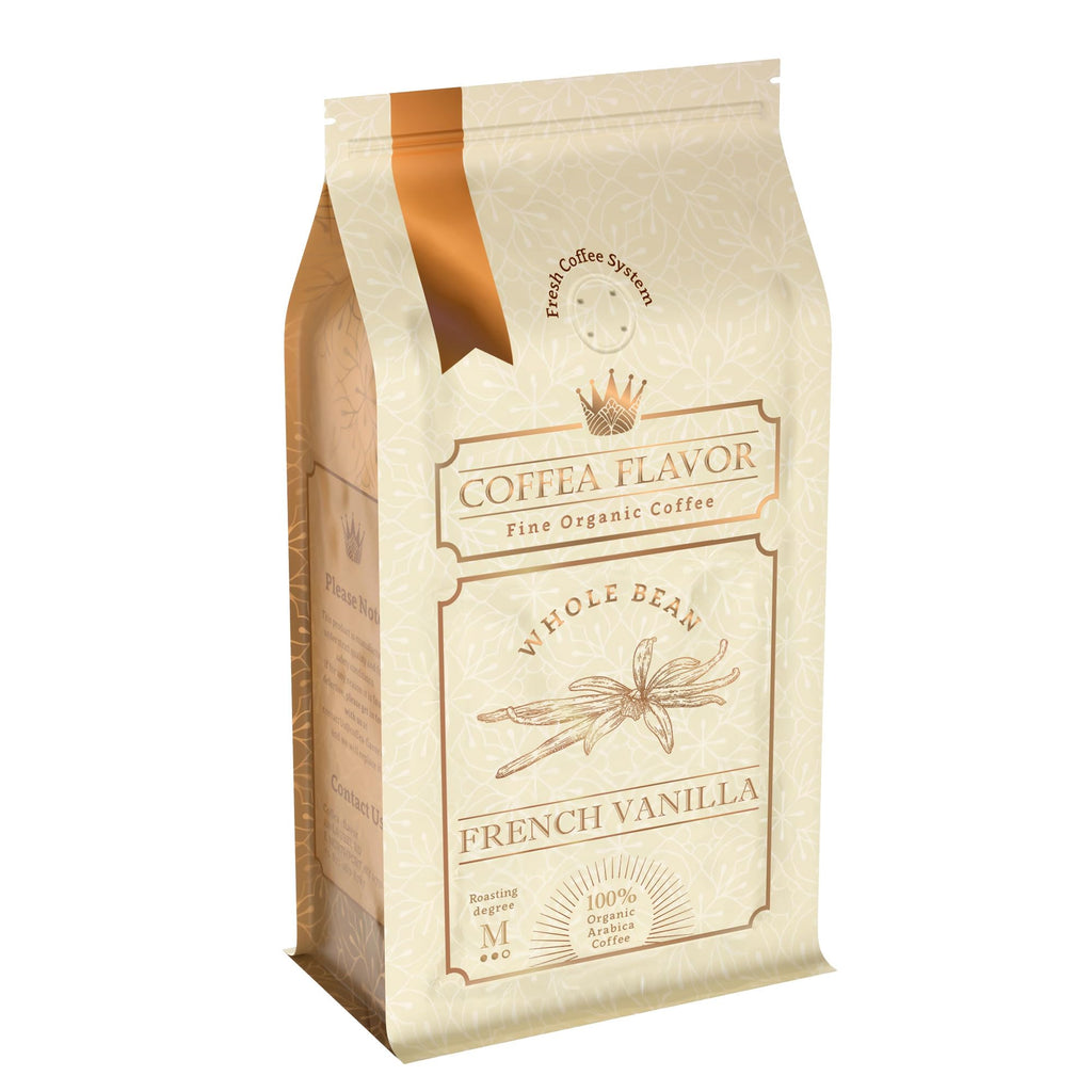 Organic Whole Bean Coffee Medium Roast (16oz) - French Vanilla Flavored