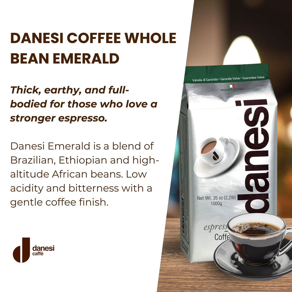 Danesi Caffe Emerald Whole Bean Coffee, Medium Roast (2.2 lb)