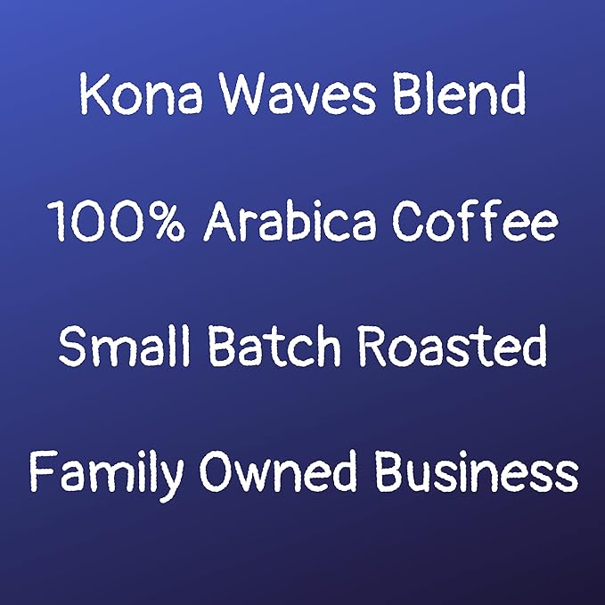 River Moon Coffee, Kona Coffee Whole Bean, Medium Roast, 5 lbs, Kona Waves Hawaiian Blend, Sustainably Farmed, 100% Arabica