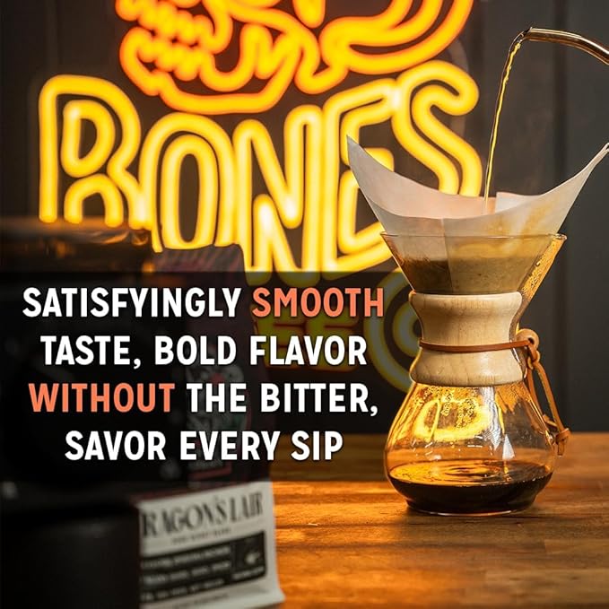 Bones Coffee Company Spongebob Goofy Goober Sundae, Banana Split Flavored Coffee, Medium Roast Low Acid Arabica Beans Compatible with Auto drip and French Press Coffee Maker, 12 Oz Ground