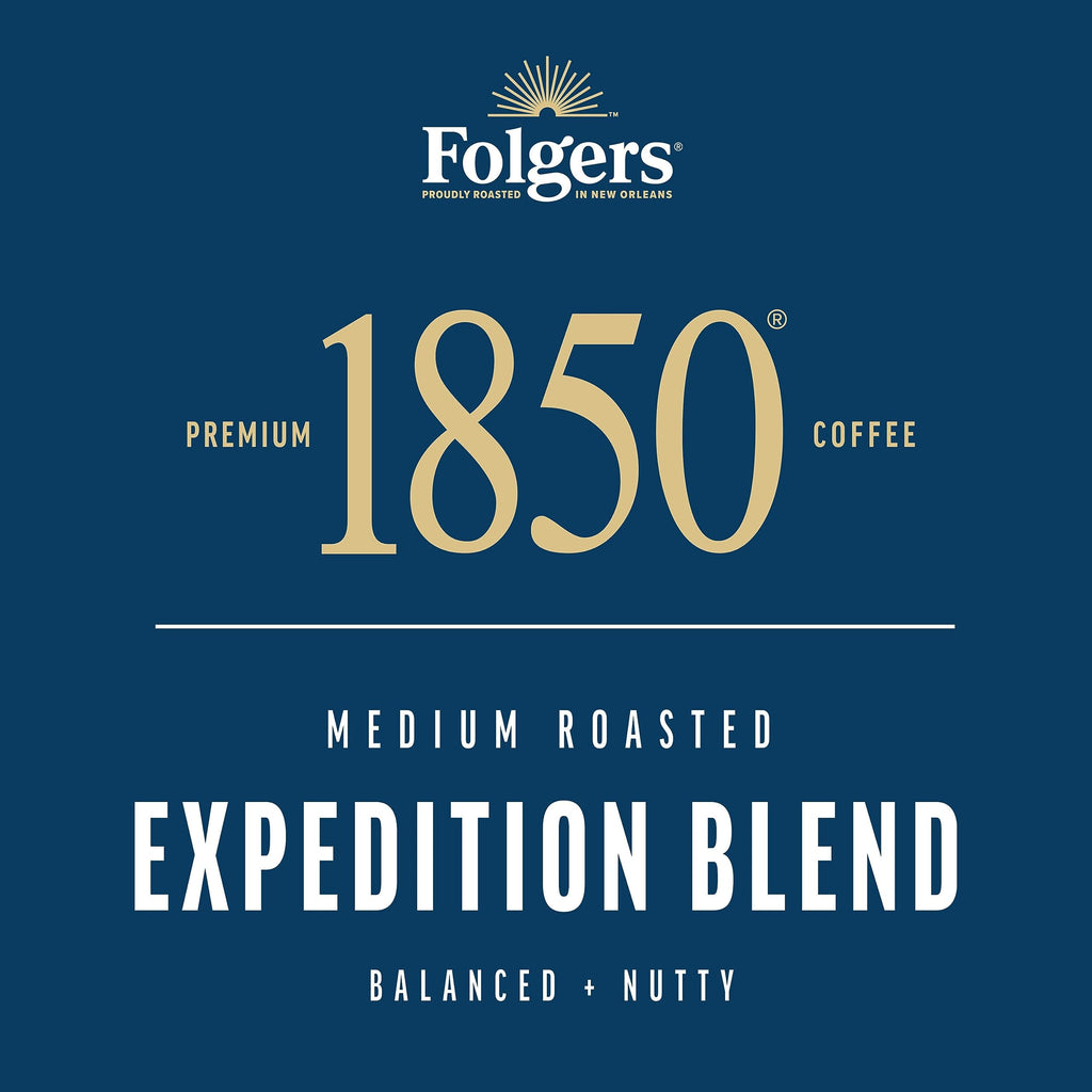 Folgers 1850 Expedition Blend Ground Coffee, 6 Canisters