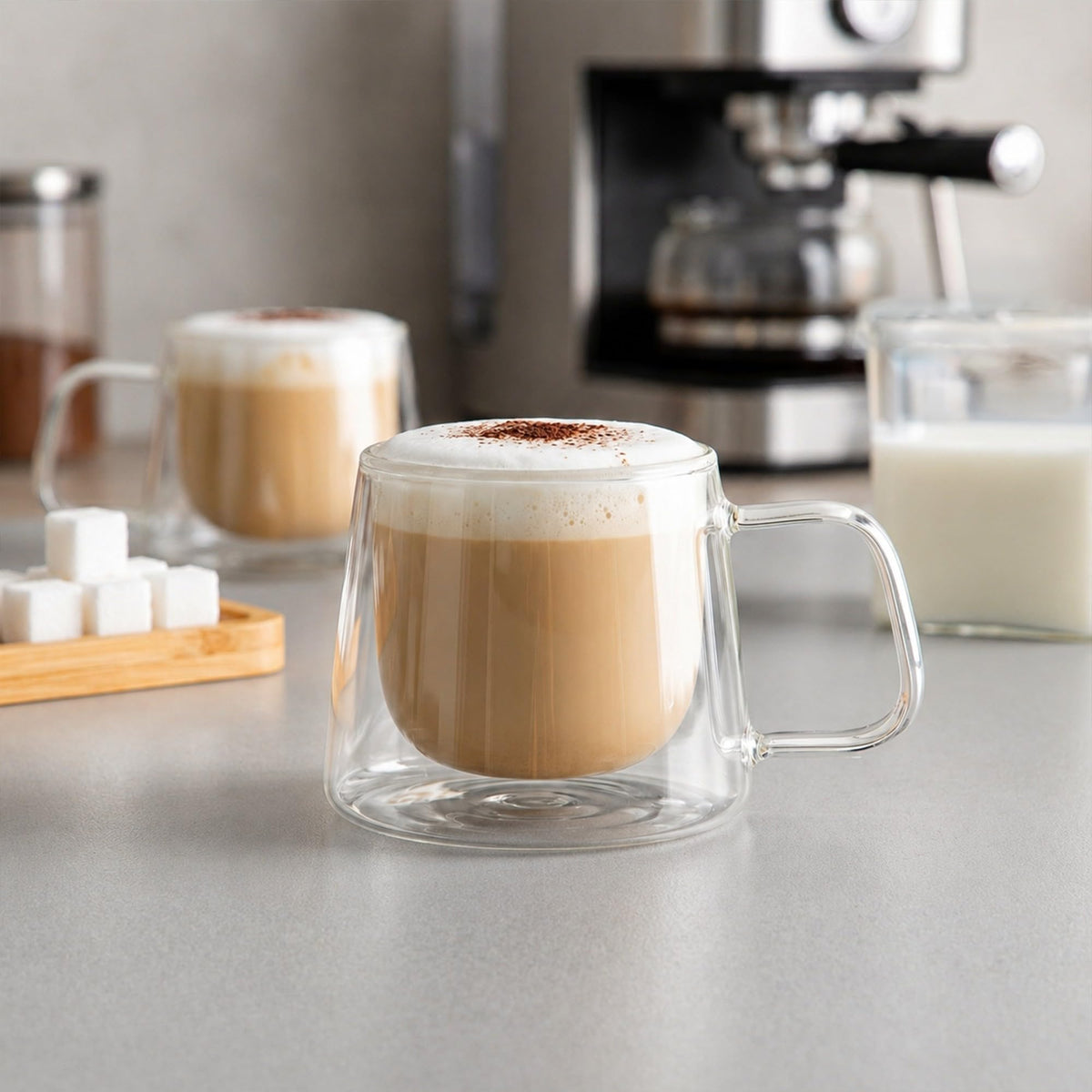 Restaurantware 7 oz Professional Glass Coffee Mug, 2 Pack
