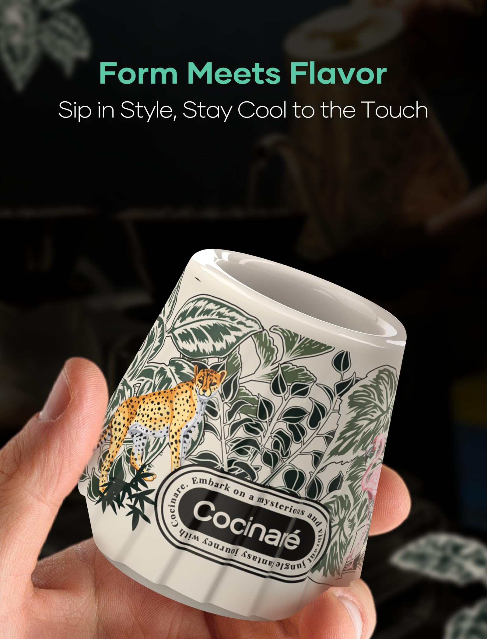 Cocinare KissCup Ceramic Espresso Cup – 2.2oz Demitasse Cup for Espresso